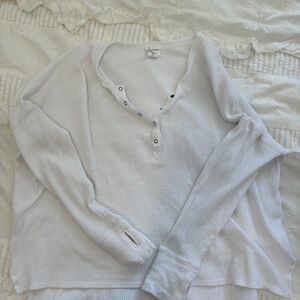 Aerie Waffle Knit Henley Top
